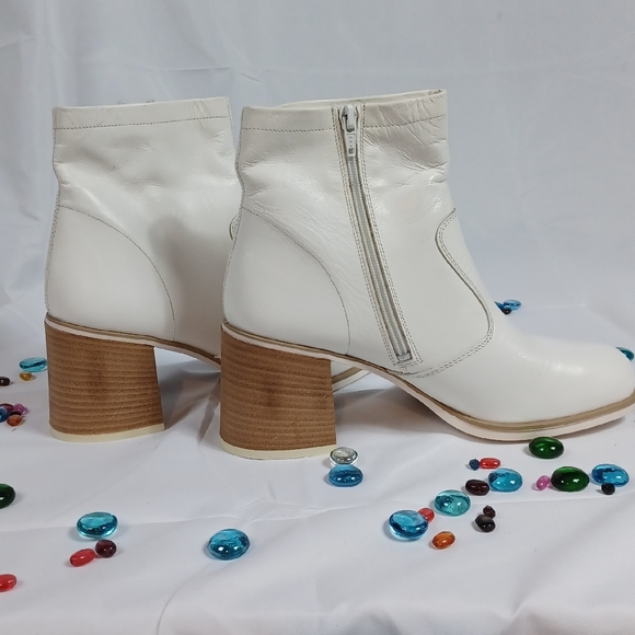 White Ankle Boots for Women - Picture 7 of 9